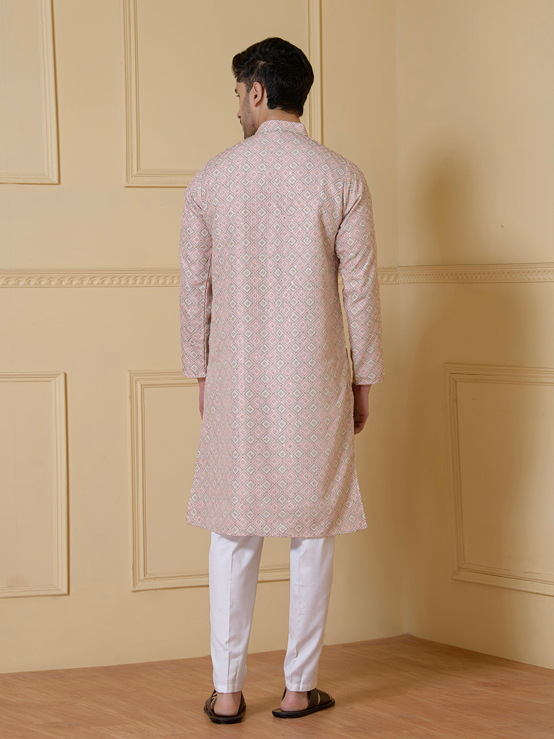 Symmetric Square Embroidered Men's Kurta
