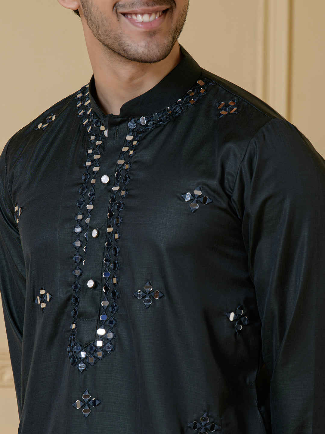 Eclipse Noir Mirrored Men's Kurta