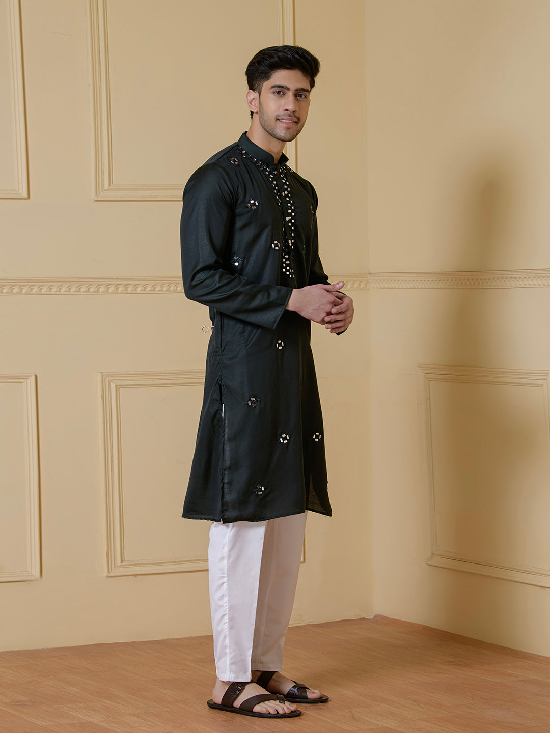 Eclipse Noir Mirrored Men's Kurta