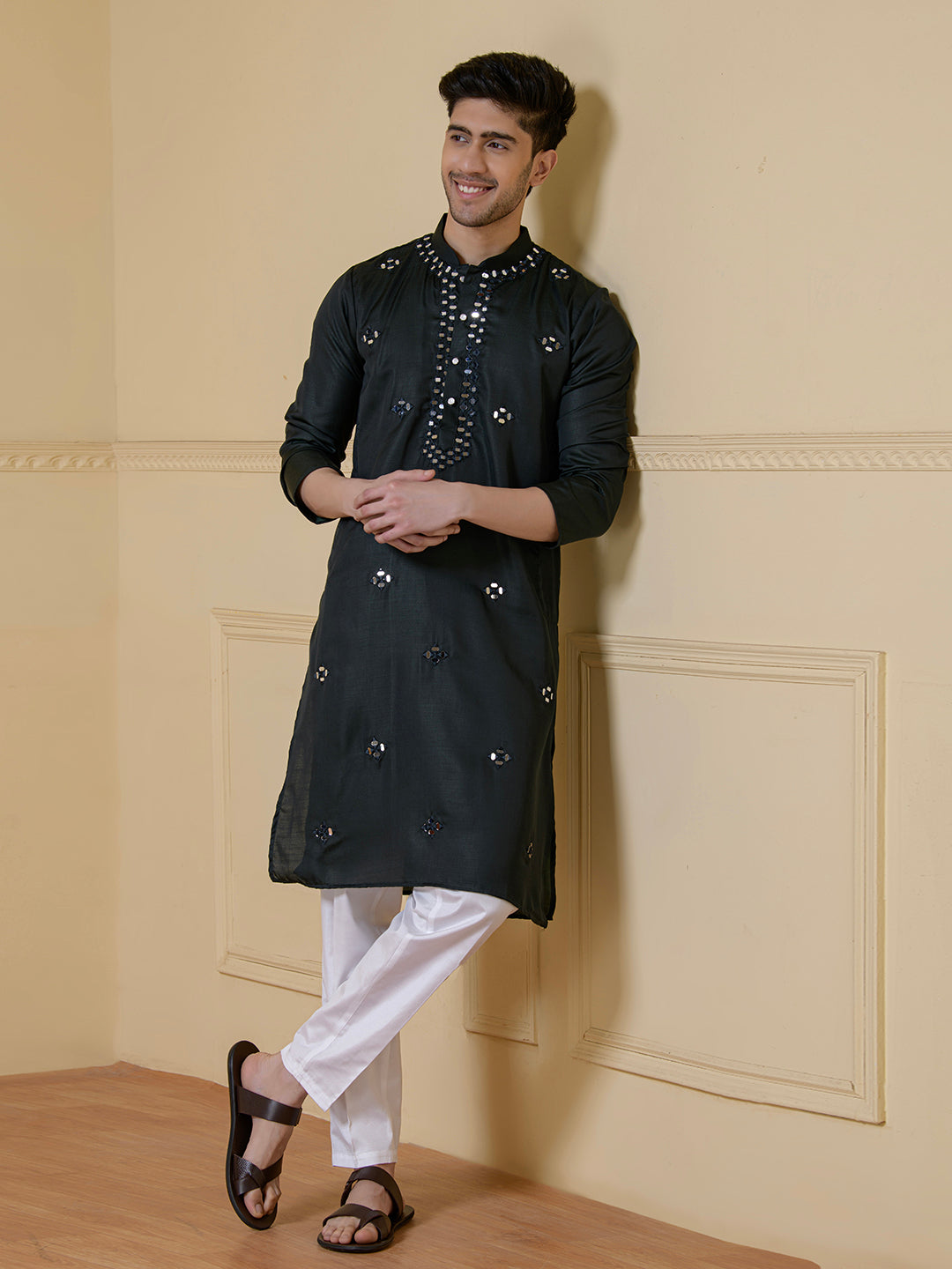 Eclipse Noir Mirrored Men's Kurta