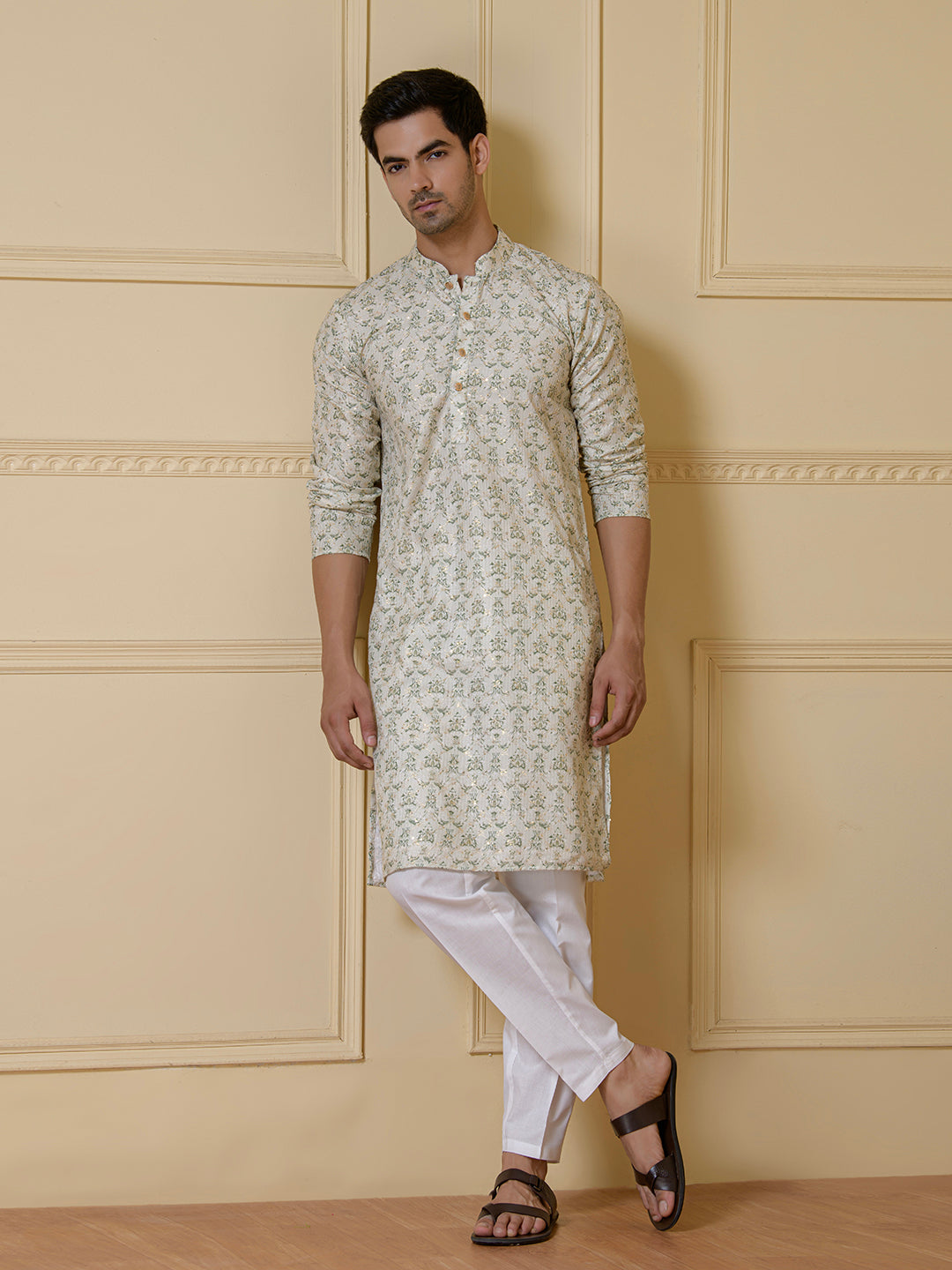 Verdant Harmony Printed Men's Kurta