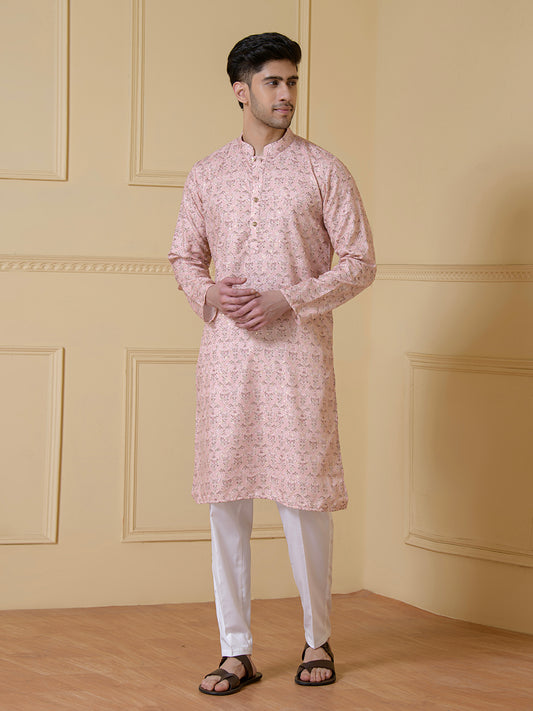 Blush Elegance Printed Men's Kurta