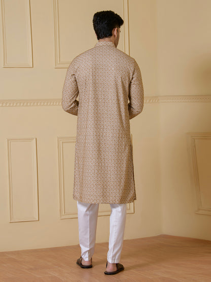 Earthy Elegance Embroidered Men's Kurta