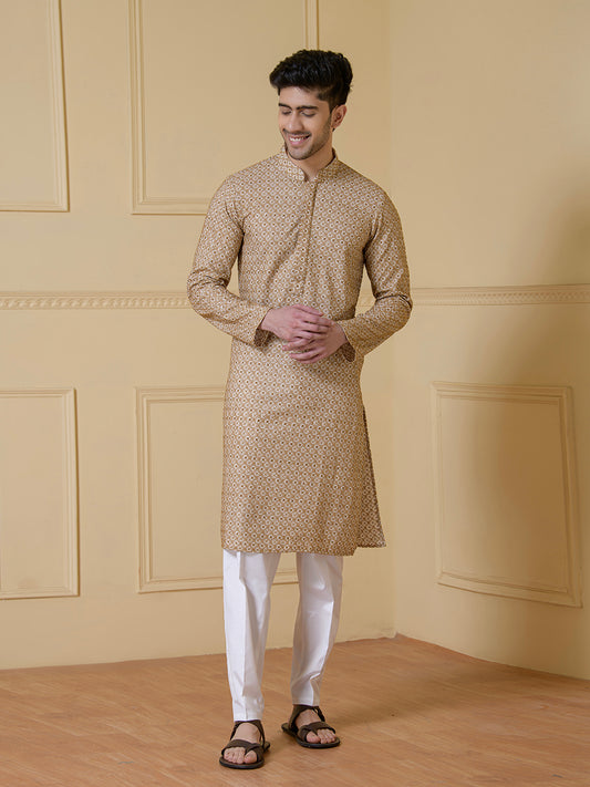 Earthy Elegance Embroidered Men's Kurta