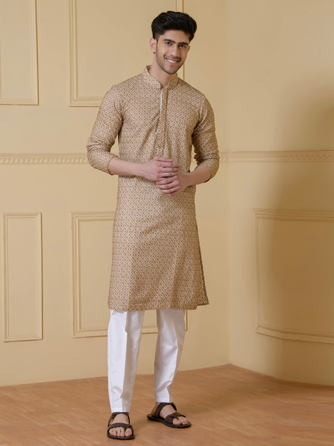 Earthy Elegance Embroidered Men's Kurta