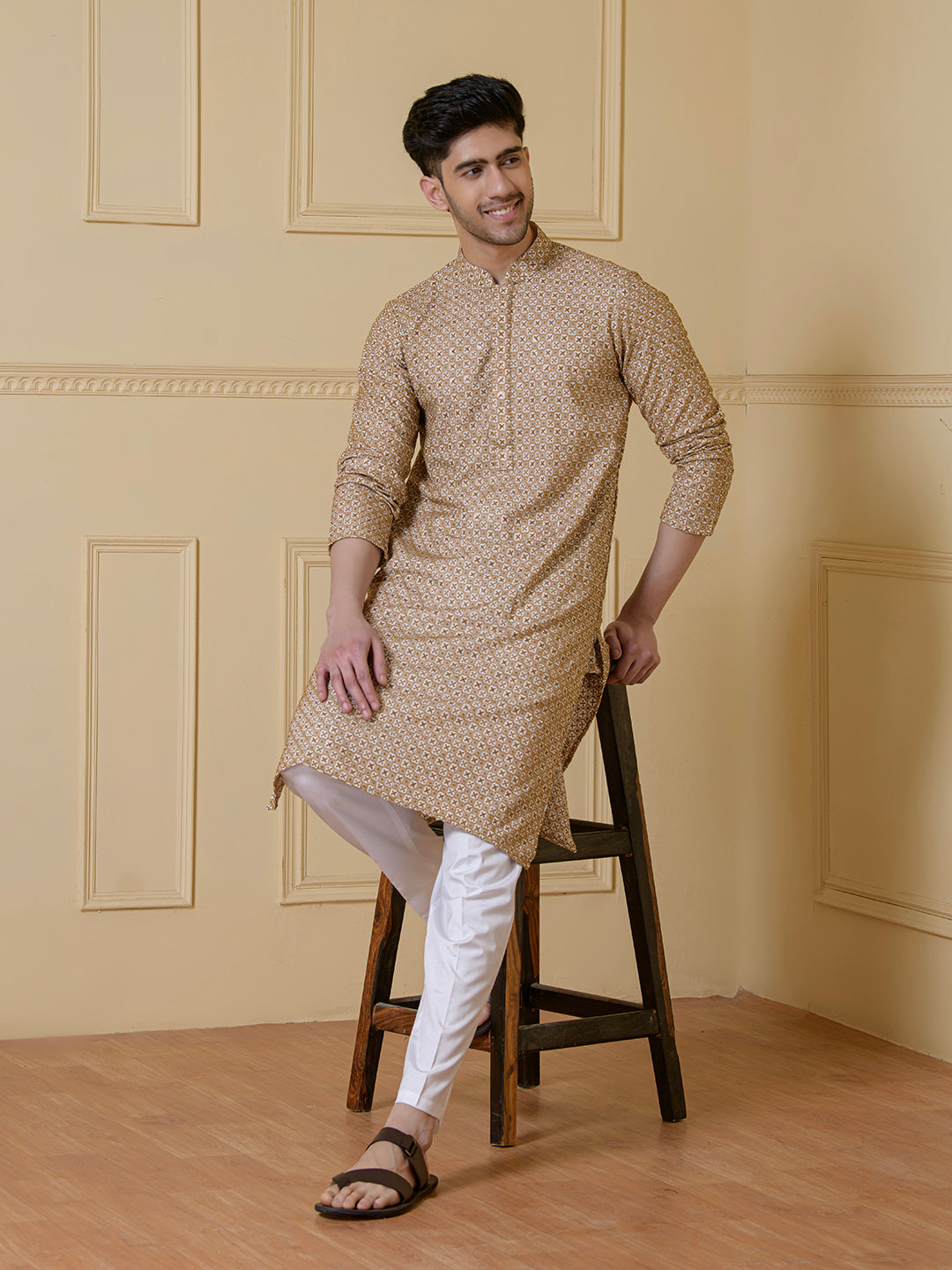 Earthy Elegance Embroidered Men's Kurta