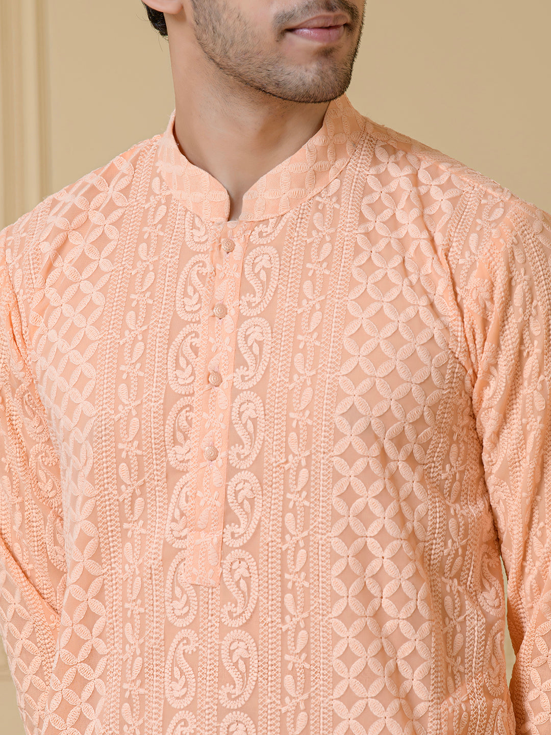 Peach Blossom Heritage Men's Kurta