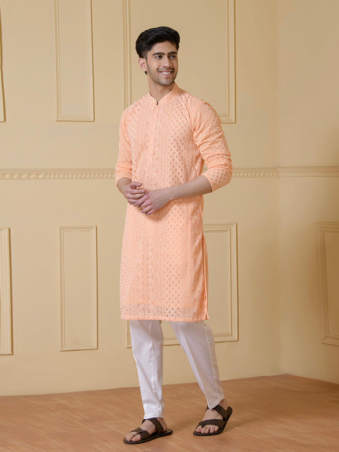 Peach Blossom Heritage Men's Kurta