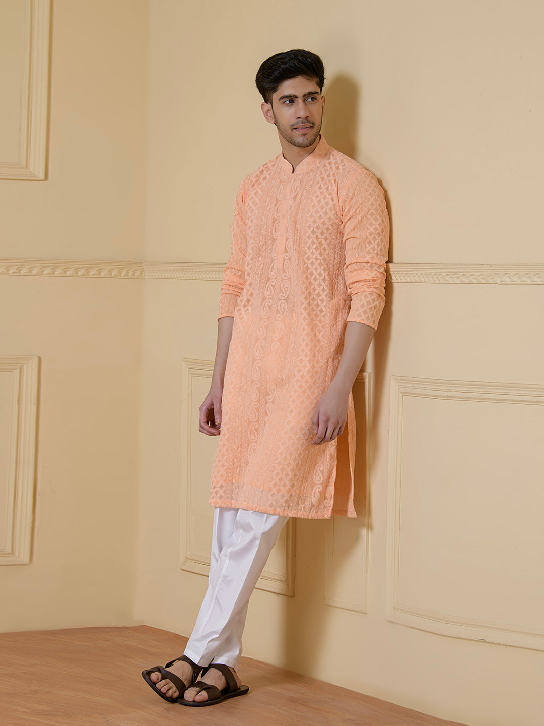 Peach Blossom Heritage Men's Kurta