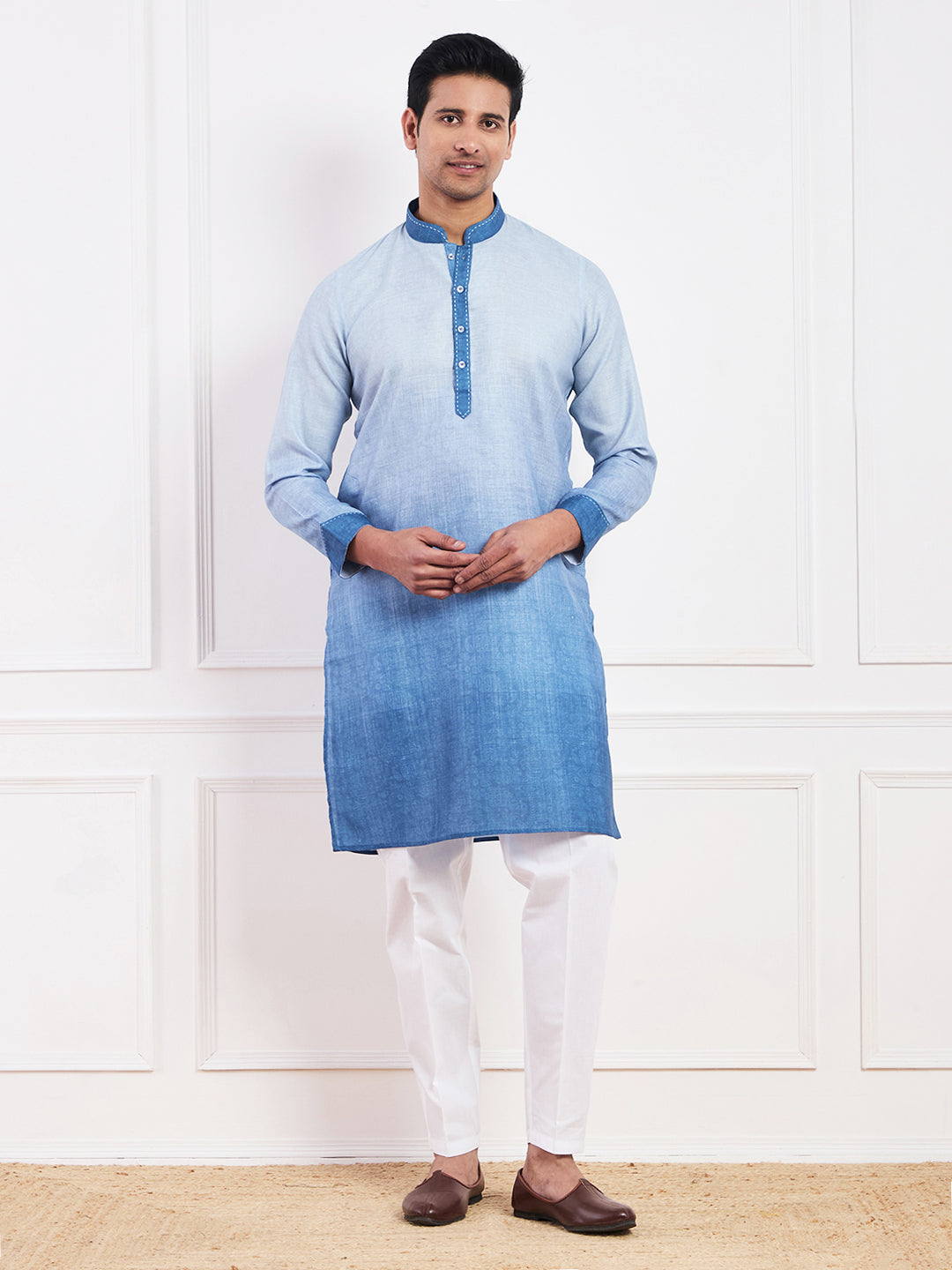 Light Blue Ombre Men's Kurta