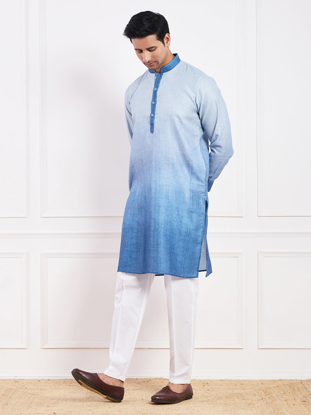 Light Blue Ombre Men's Kurta