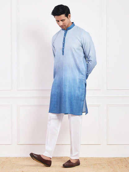 Light Blue Ombre Men's Kurta