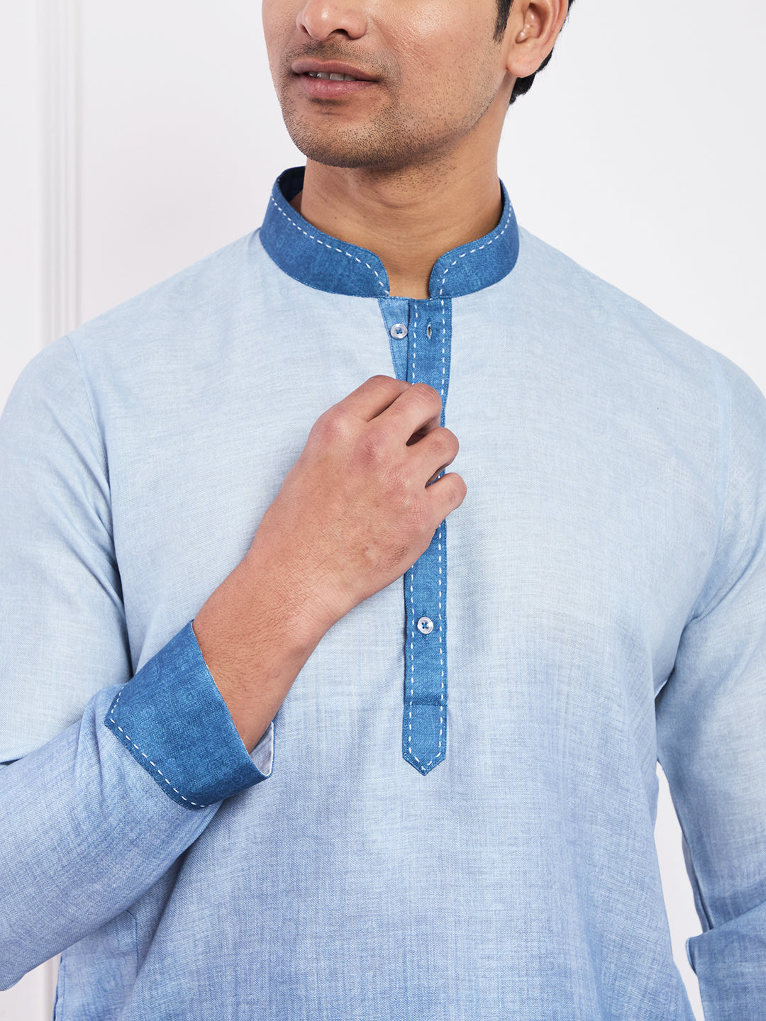 Light Blue Ombre Men's Kurta