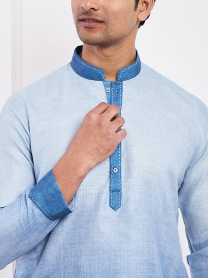 Light Blue Ombre Men's Kurta