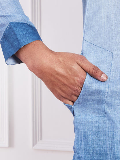 Light Blue Ombre Men's Kurta