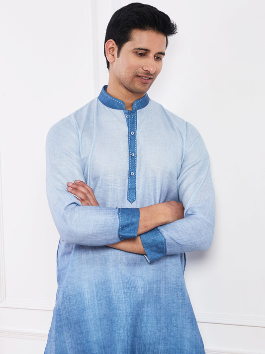 Light Blue Ombre Men's Kurta