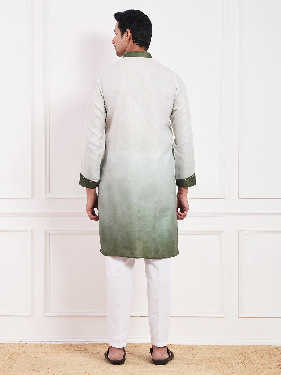 Light Olive Ombre Men's Kurta
