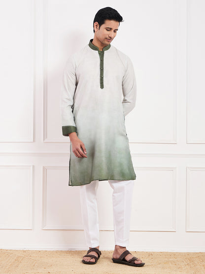 Light Olive Ombre Men's Kurta