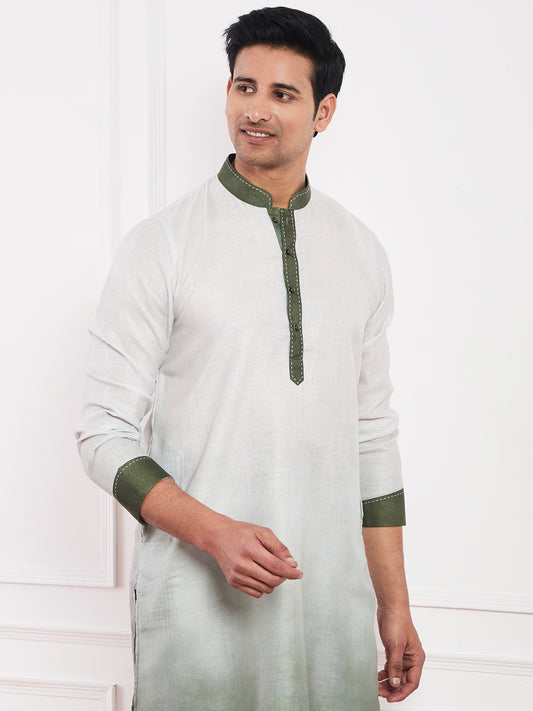 Light Olive Ombre Men's Kurta