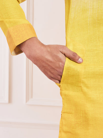 Light Yellow Ombre Men's Kurta