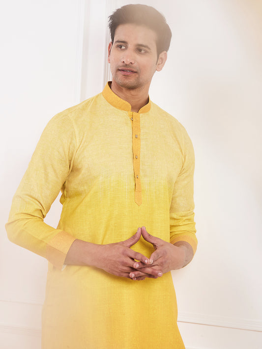 Light Yellow Ombre Men's Kurta