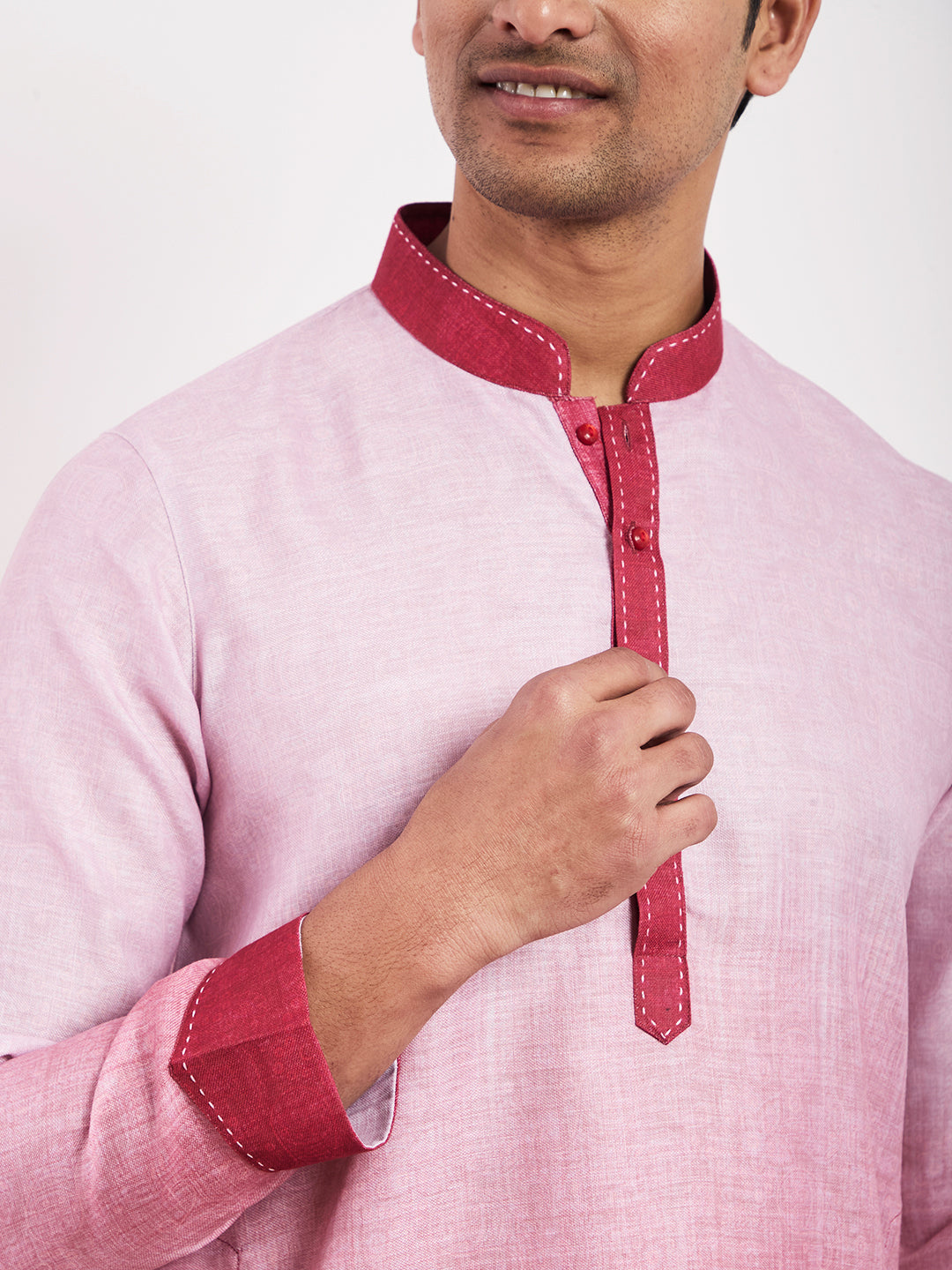Light Red Ombre Men's Kurta