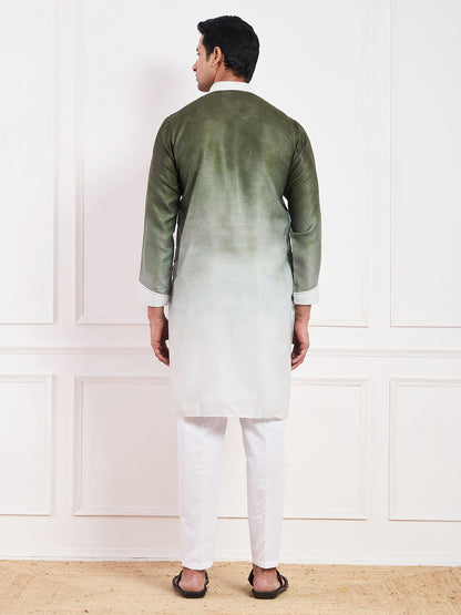 Dark Olive Ombre Men's Kurta