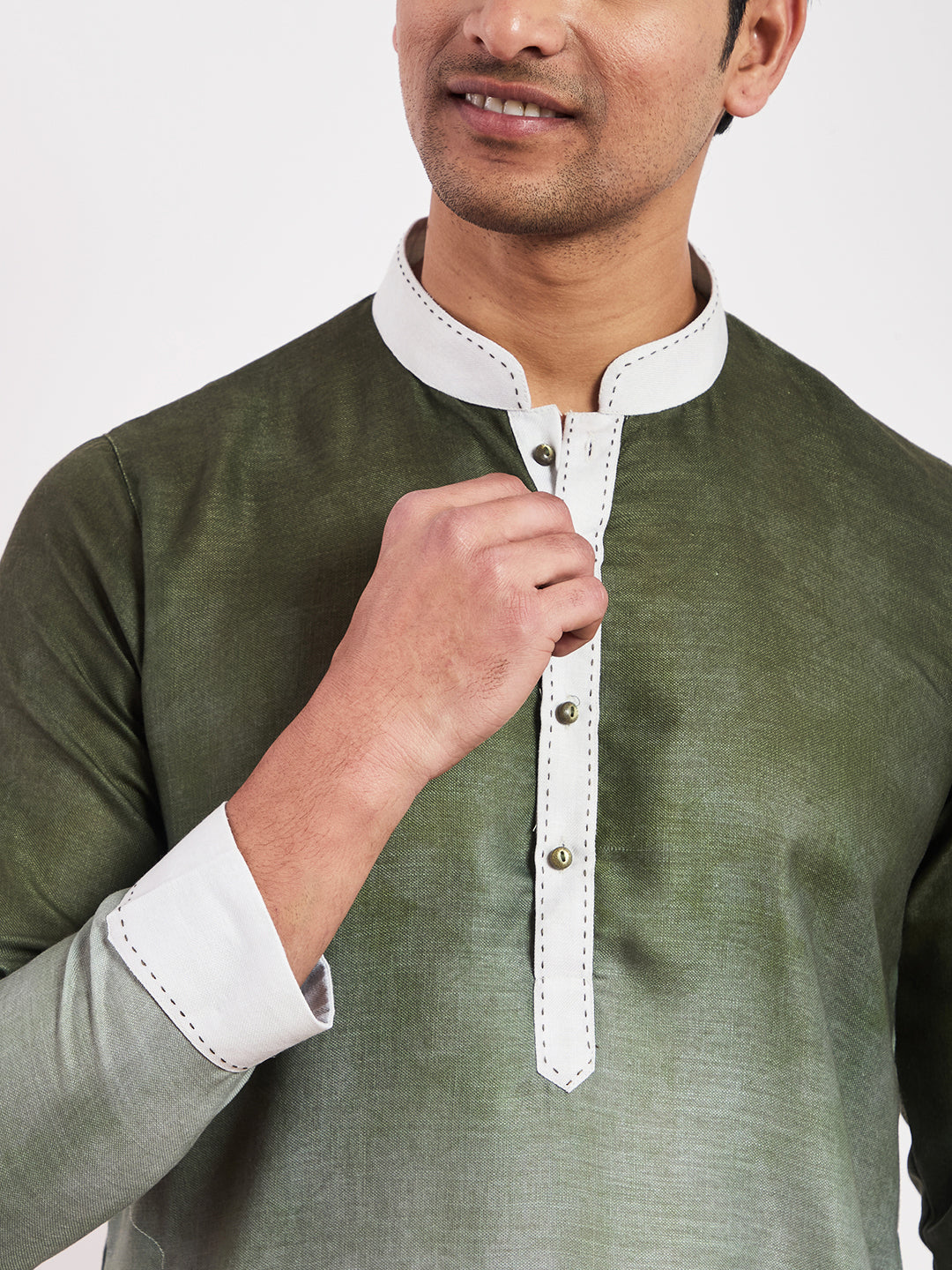 Dark Olive Ombre Men's Kurta