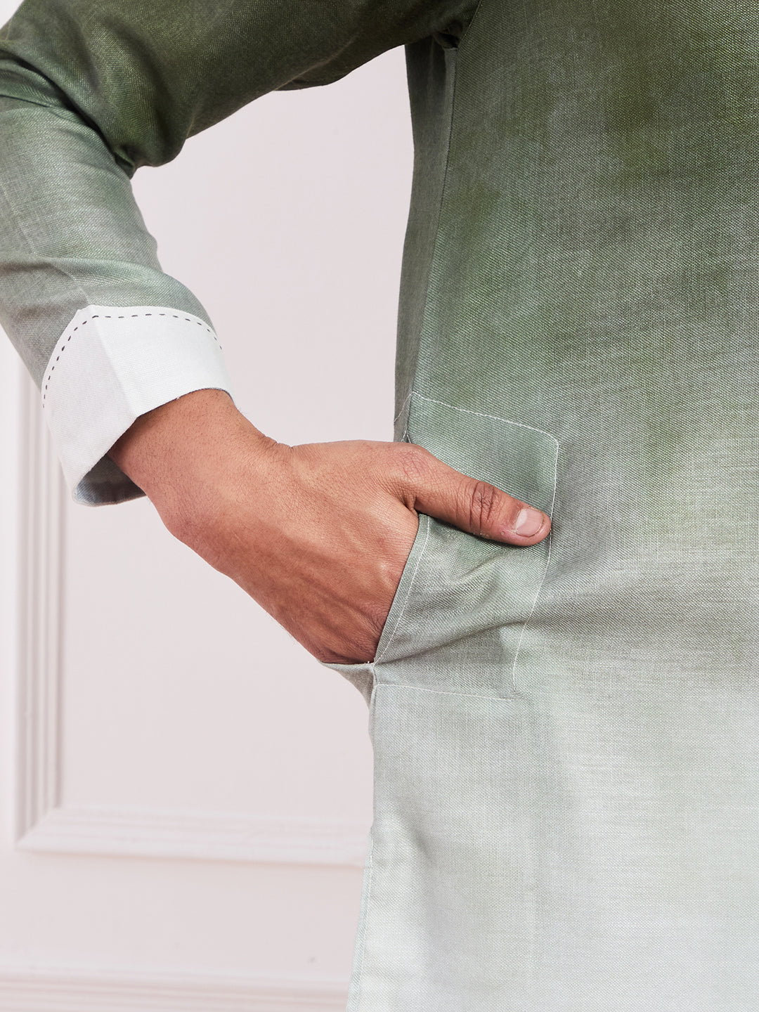 Dark Olive Ombre Men's Kurta