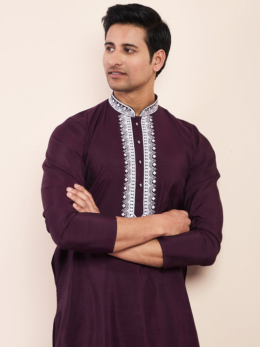 Violet Yoke Chikankari Men's Kurta
