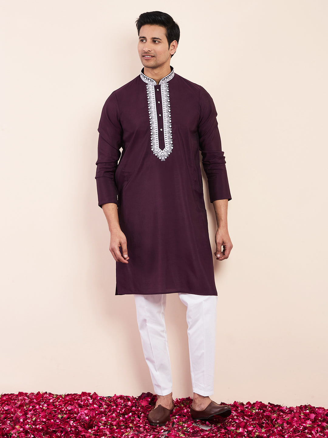 Violet Yoke Chikankari Men's Kurta